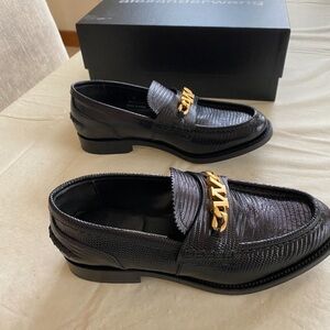Alexander Wang Women's Carter Black Embossed Loafers Size 38 (MSRP $595) NIB